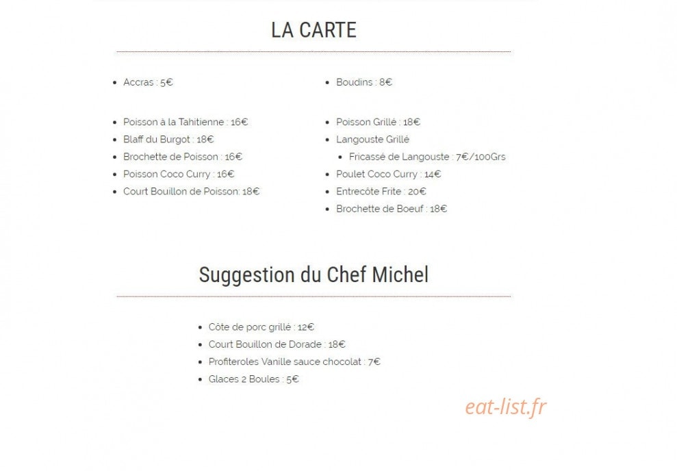 Le Touloulou — carte page 1