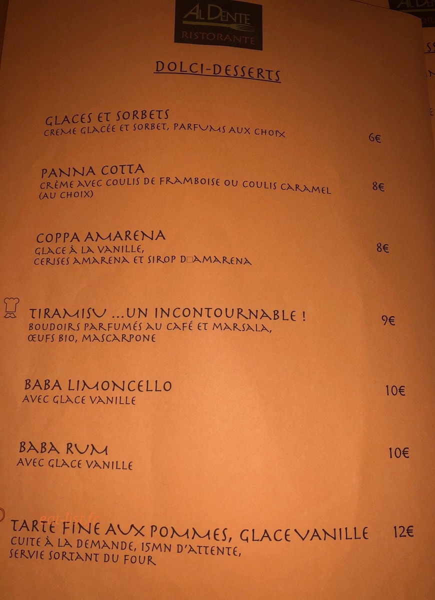 Al Dente — carte page 5