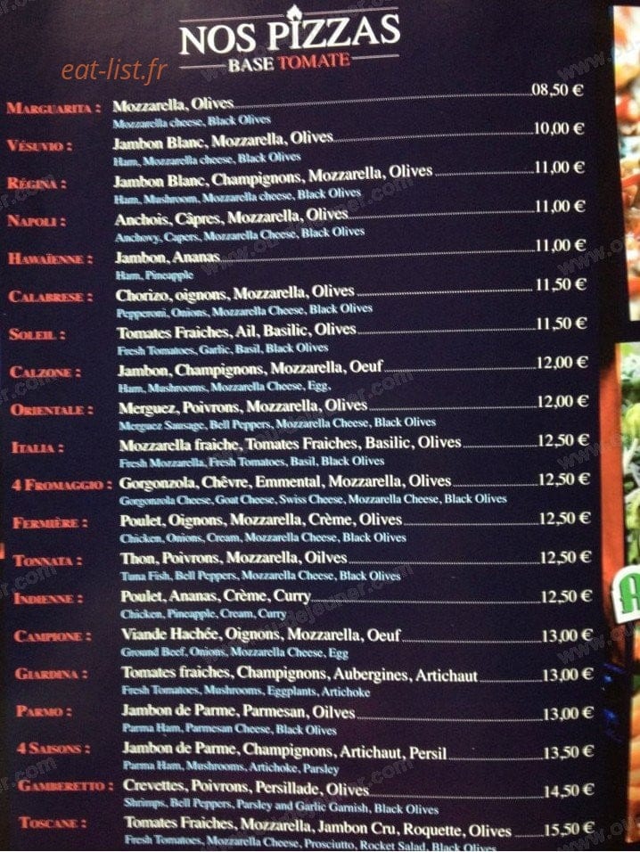 Antonio pizza — carte page 2