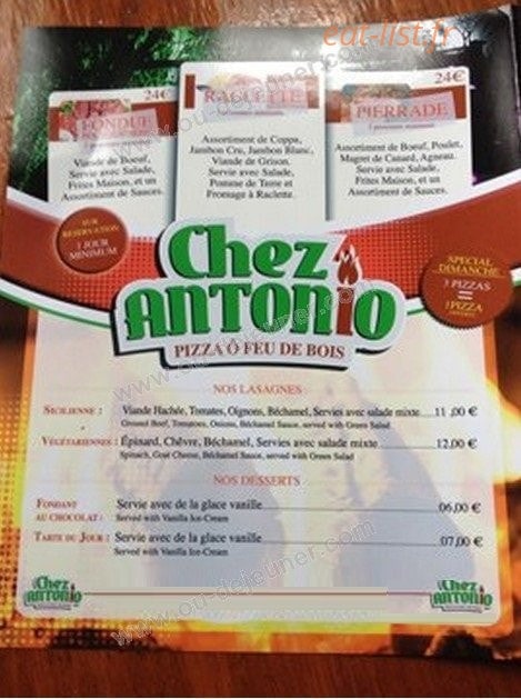 Antonio pizza — carte page 4