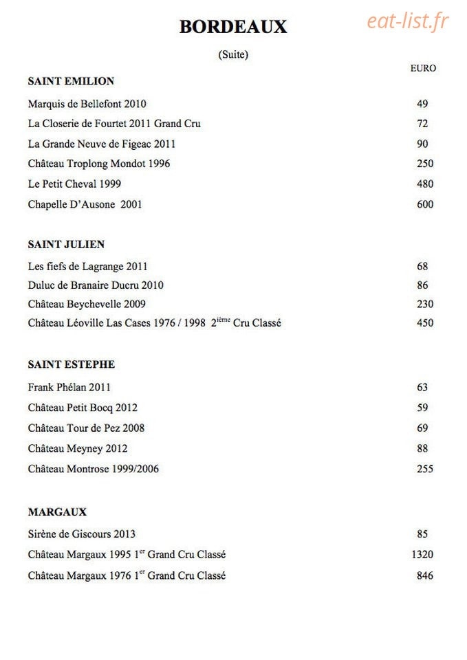 Bistrot Caraibes — carte page 10