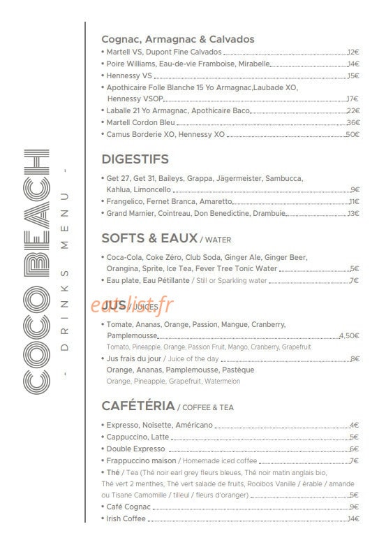 Coco Beach — carte page 11