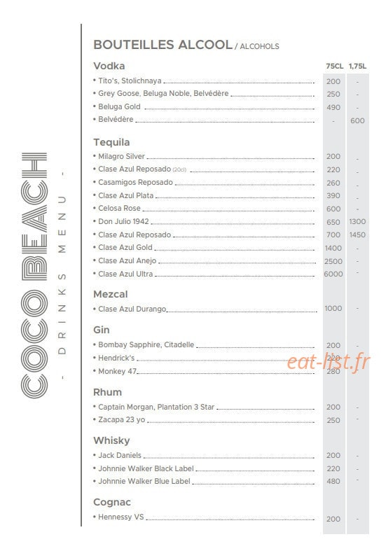 Coco Beach — carte page 8