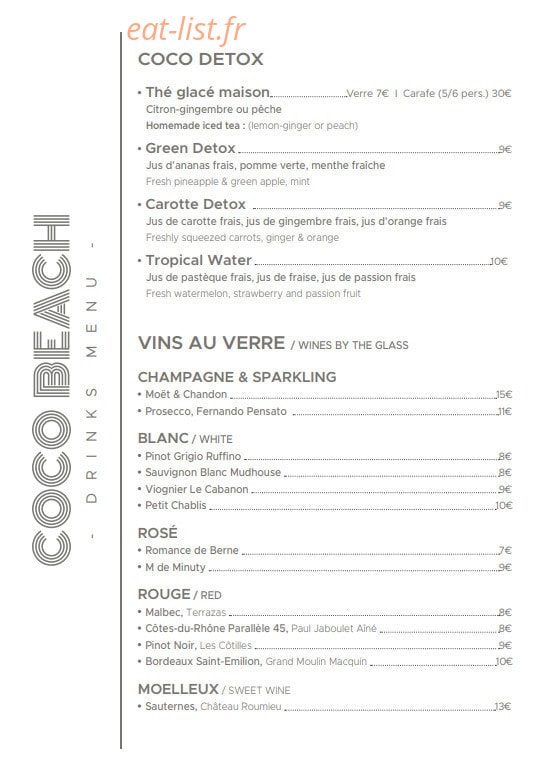 Coco Beach — carte page 5