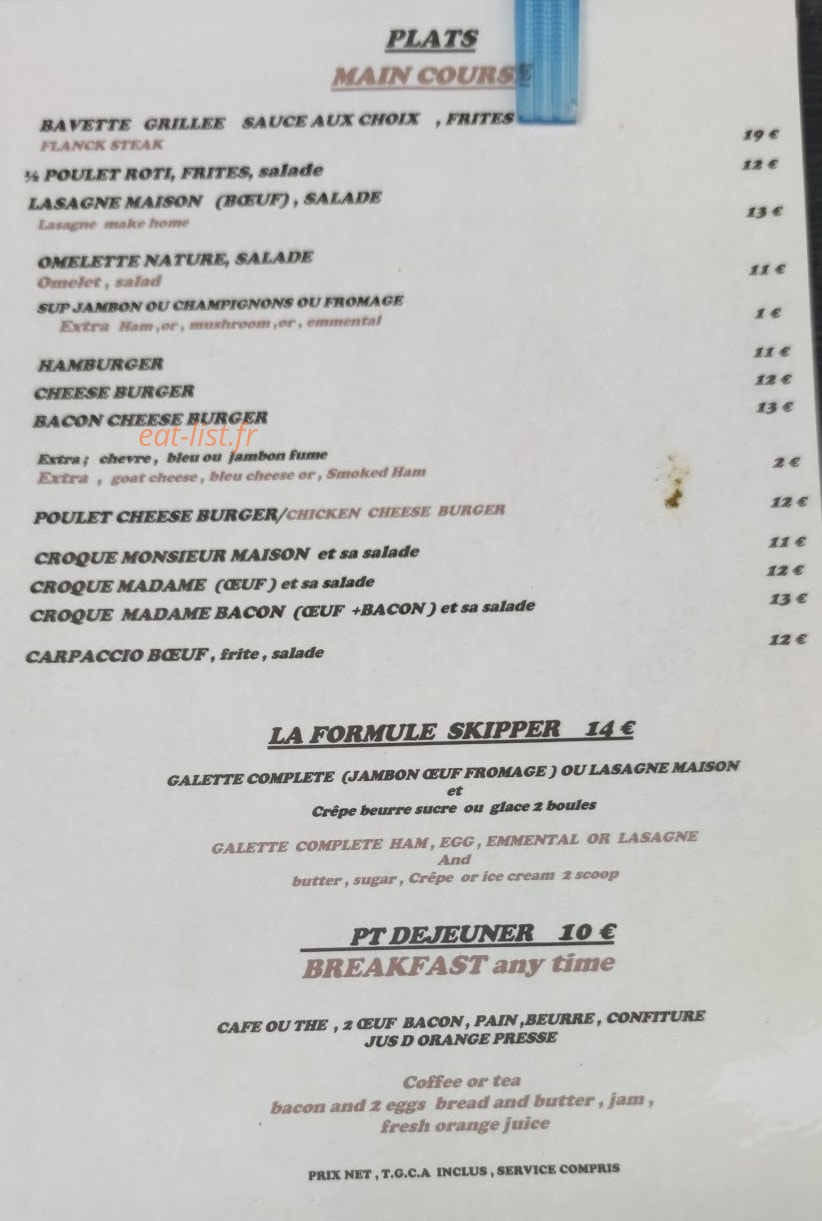 Crêperie du lagon — carte page 2