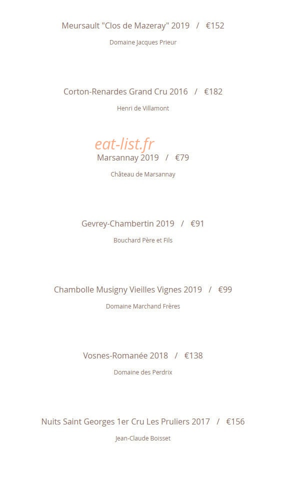 L'Auberge Gourmande — carte page 18