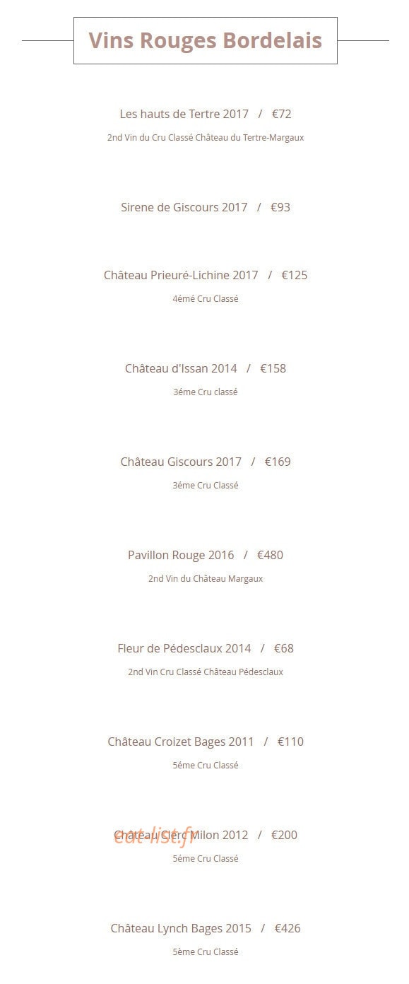 L'Auberge Gourmande — carte page 20
