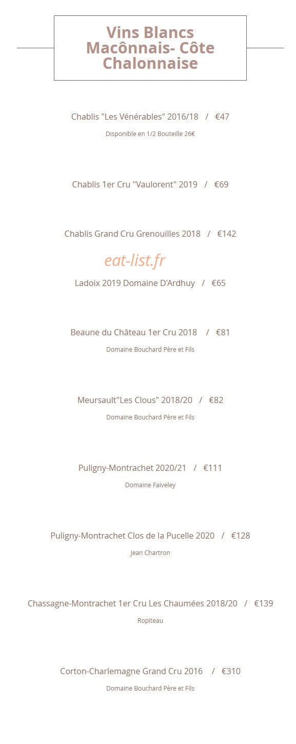 L'Auberge Gourmande — carte page 14