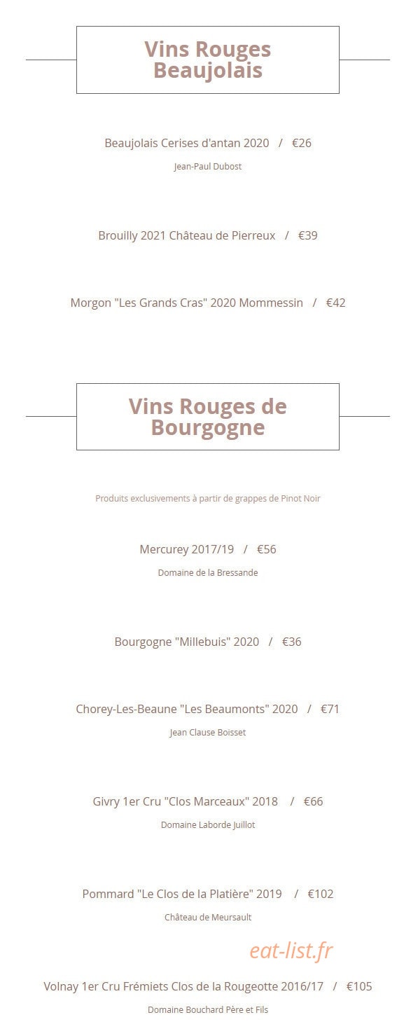 L'Auberge Gourmande — carte page 17