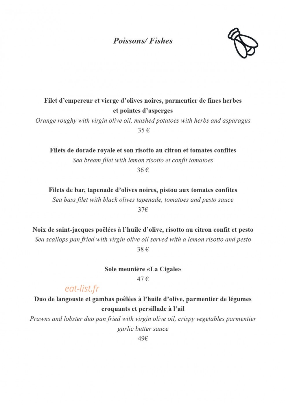 La Cigale — carte page 4