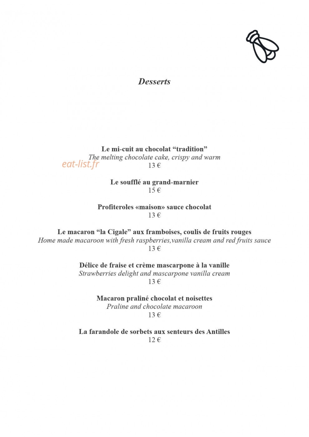 La Cigale — carte page 5