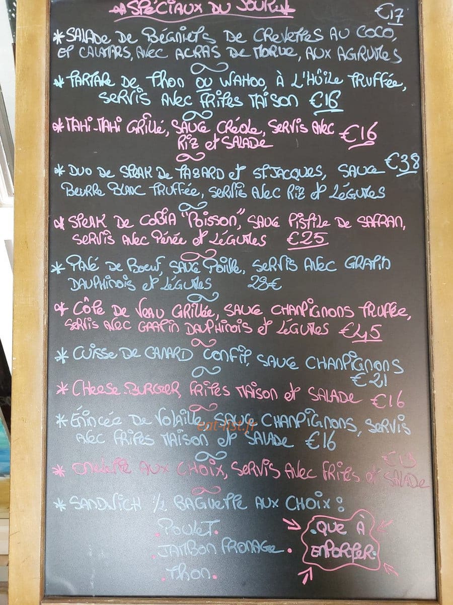 La Petite Auberge — carte page 1