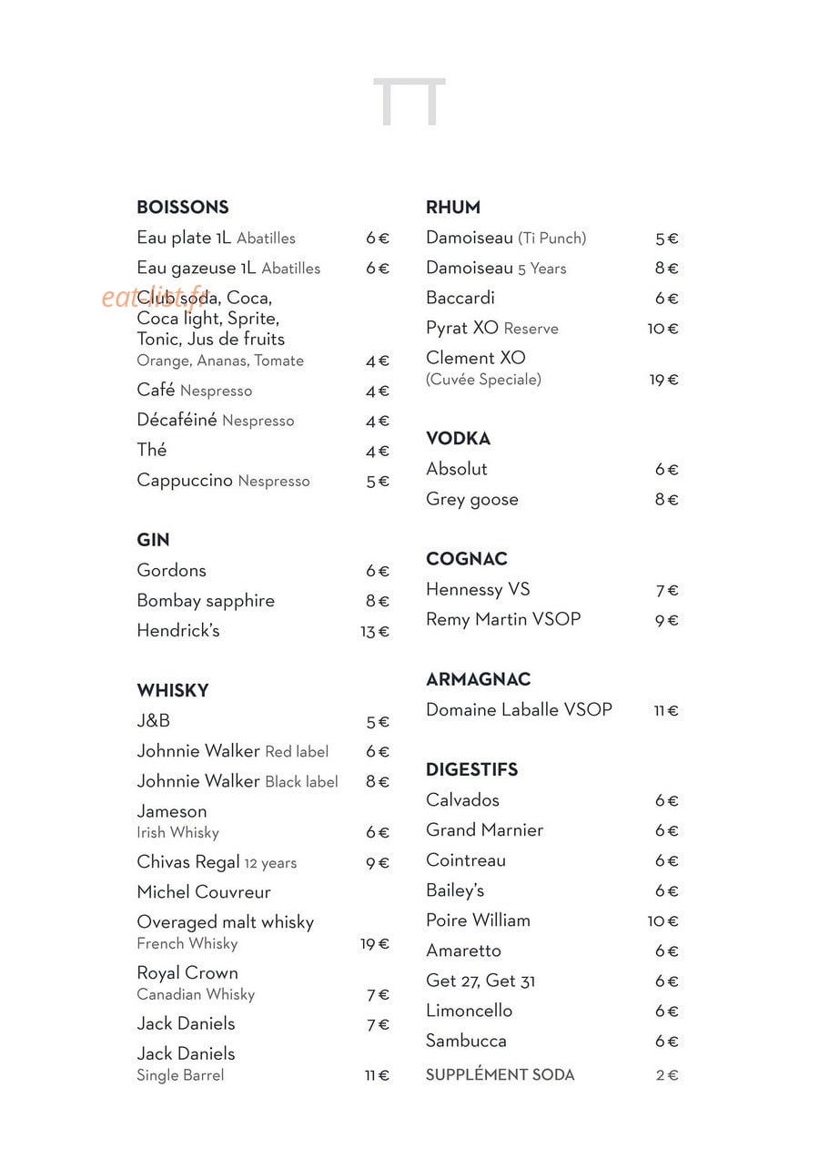 La Petite Table — carte page 9