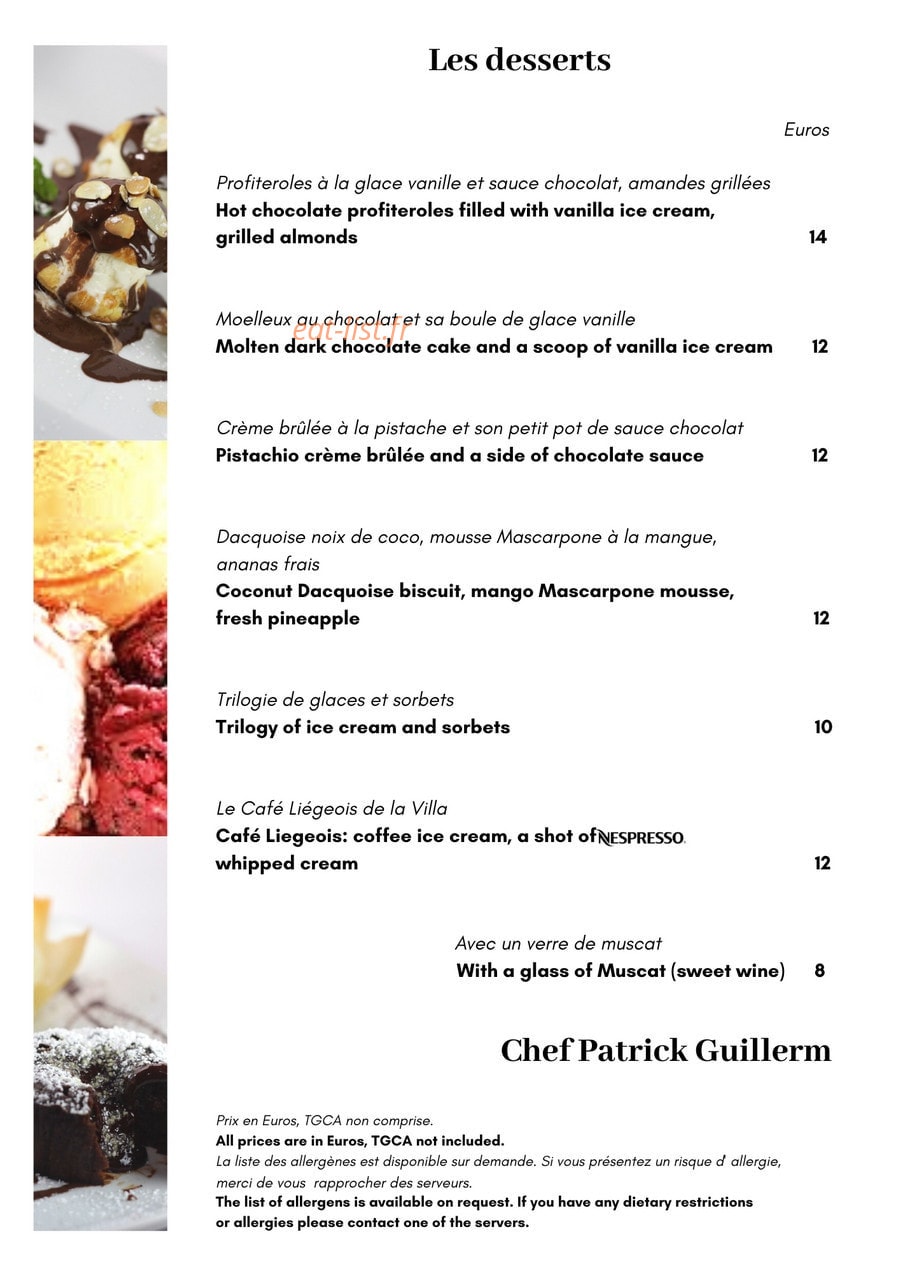 La Villa — carte page 6