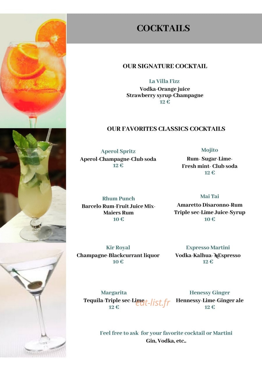 La Villa — carte page 7