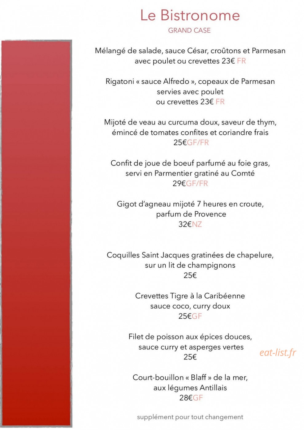 Le bistronome — carte page 4