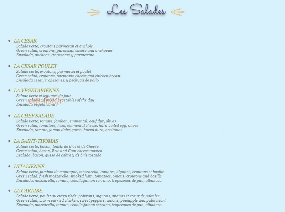 Le Calypso — carte page 2