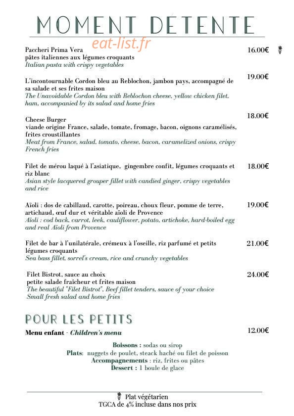 Le Carre Vert — carte page 2