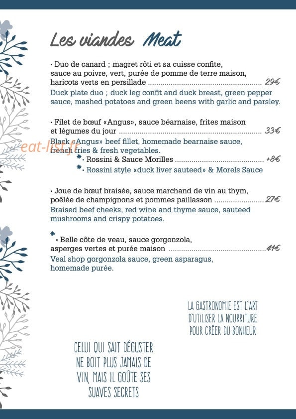 Le Cottage — carte page 11