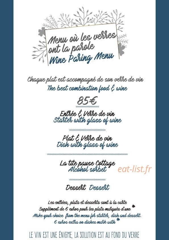 Le Cottage — carte page 12