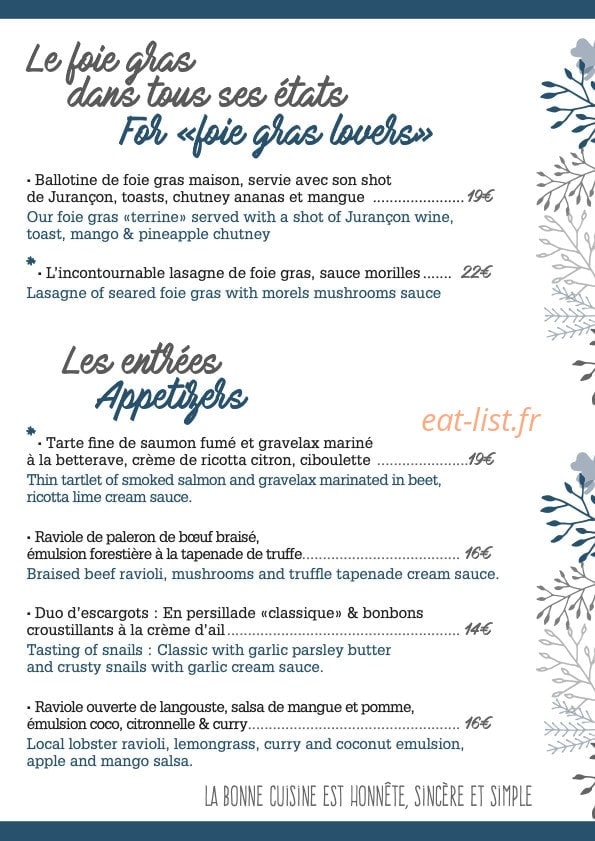 Le Cottage — carte page 5
