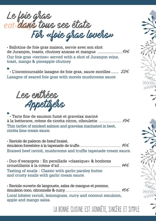 Le Cottage — carte page 4