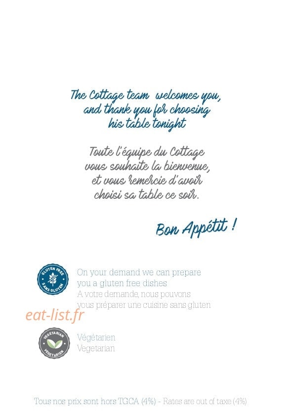Le Cottage — carte page 22