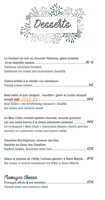 Le Cottage — carte page 17