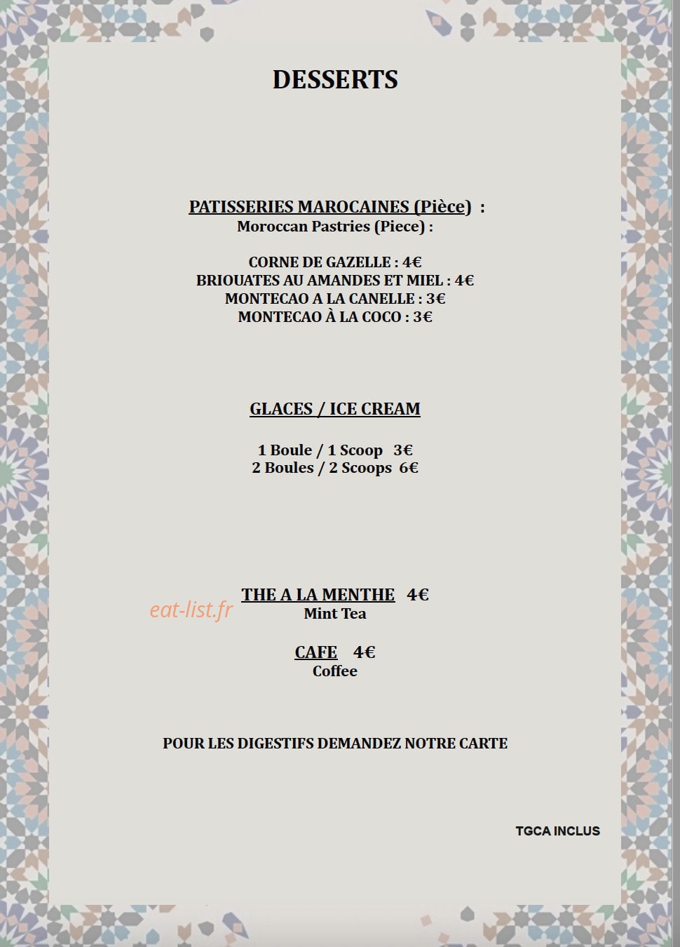 Le marocain — carte page 4