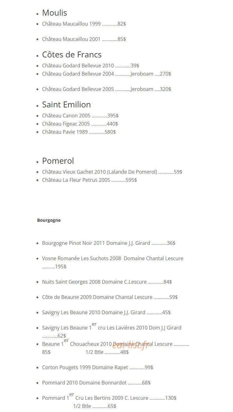 Le Moulin Fou — carte page 10