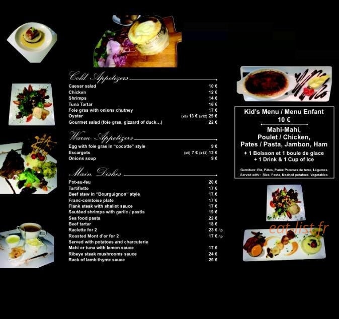 Le p'tit bistro — carte page 1
