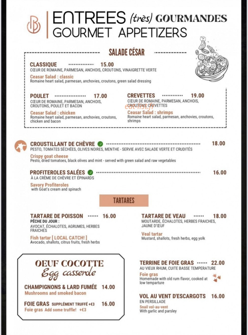 Le p'tit Bistro — carte page 3