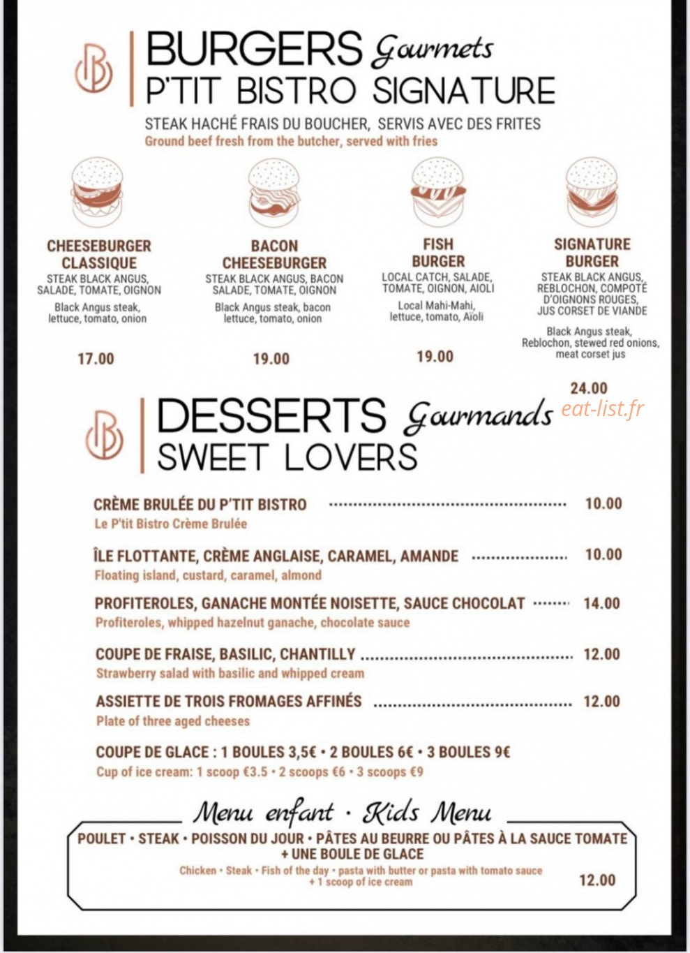 Le p'tit Bistro — carte page 5
