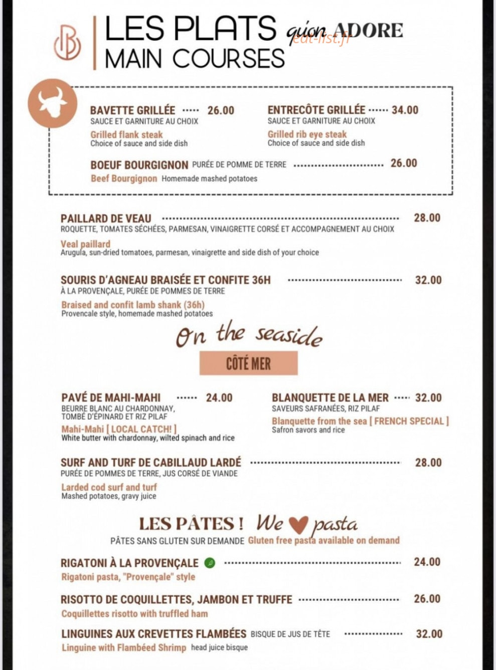 Le p'tit Bistro — carte page 4