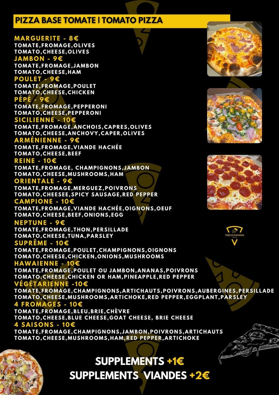 Pizz N Furious — carte page 2