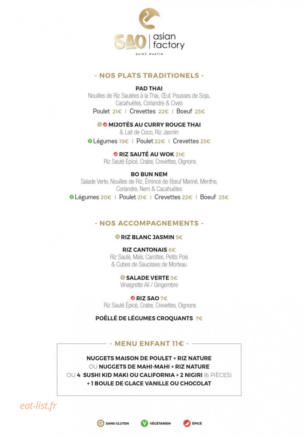 Sao Asian Factory — carte page 3
