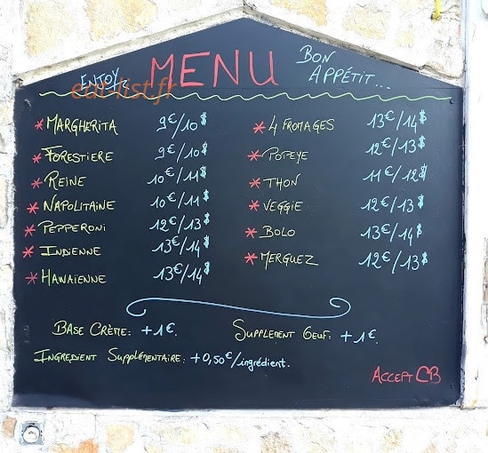 Ti'case pizza — carte page 1