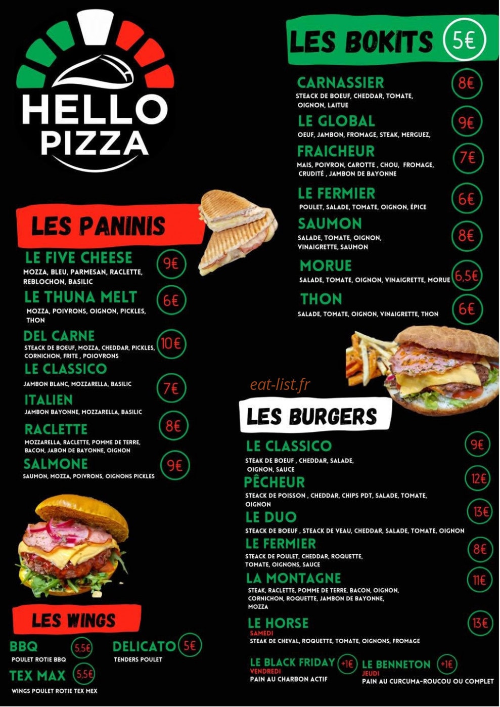 Hello Pizza — carte page 2