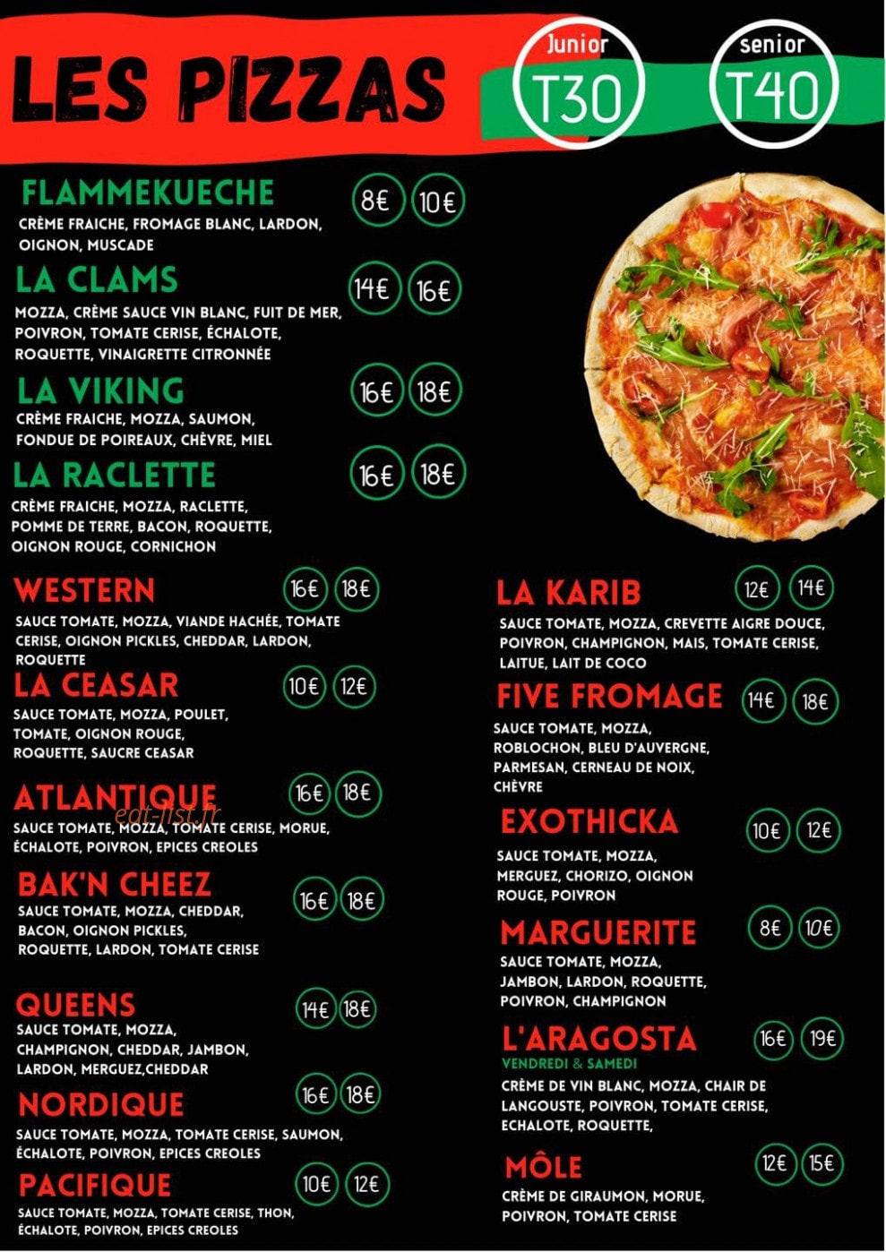 Hello Pizza — carte page 1