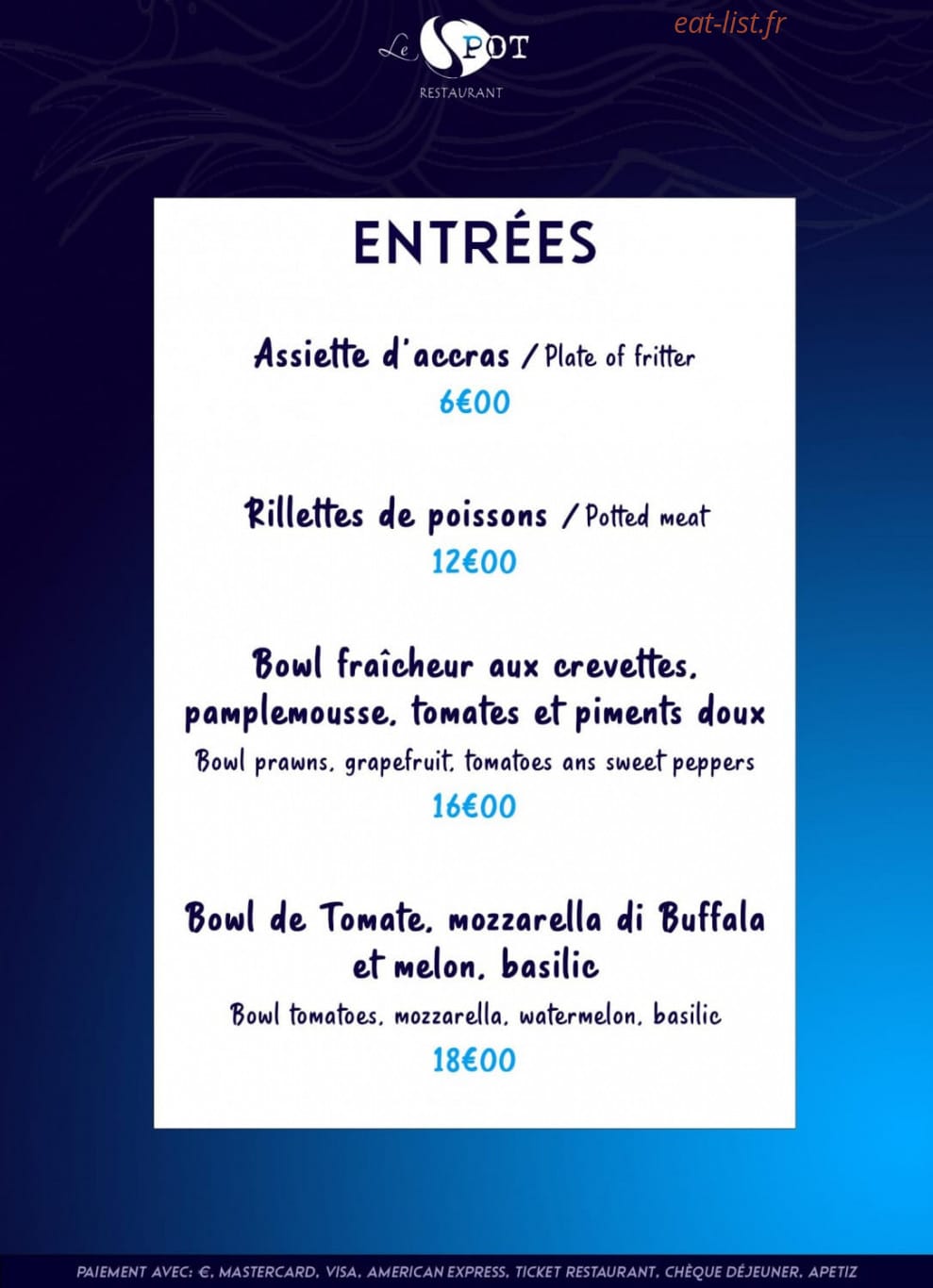 Le Spot — carte page 1