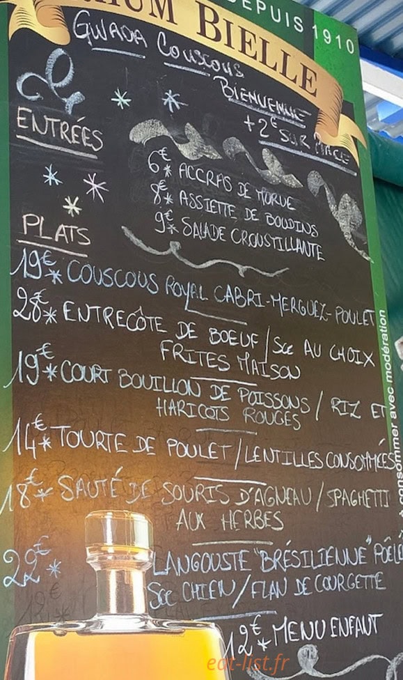 Gwada Couscous — carte page 1