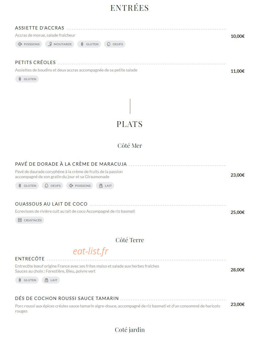 La Badiane — carte page 1
