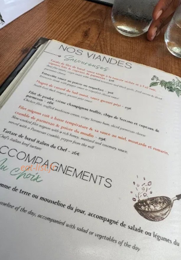 Carte et menu de Le Mahogany à Petit Bourg — Viandes et accompagnements
