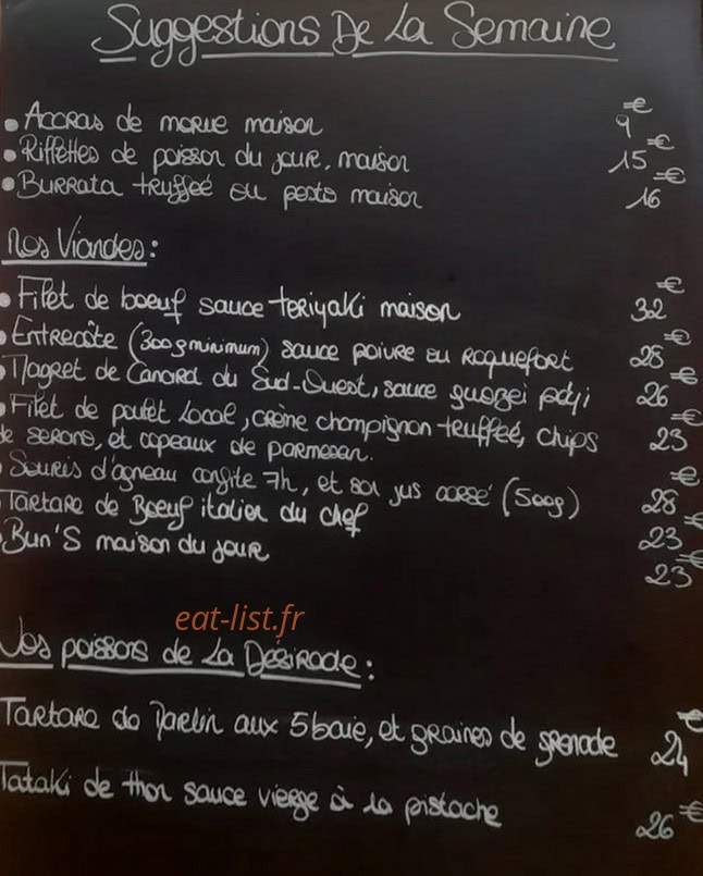 Le Mahogany — carte page 1