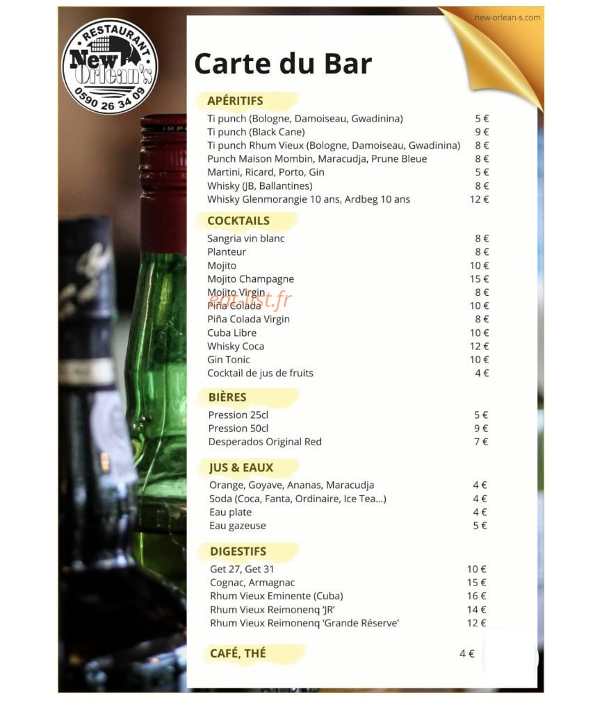 New Orlean's — carte page 3