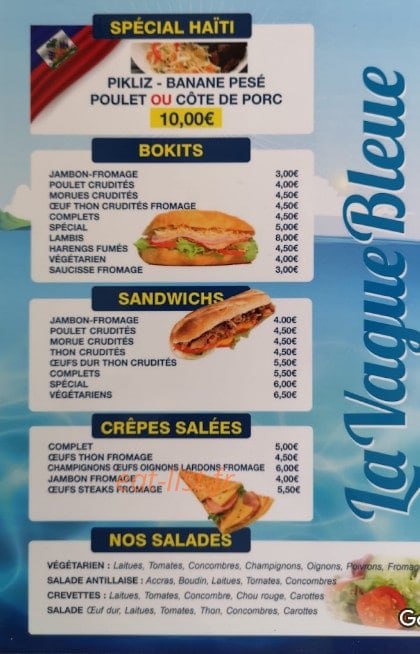 La Vague Bleue — carte page 2