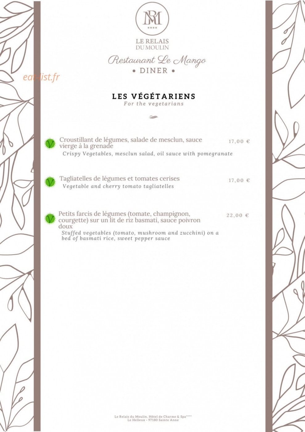 Le Mango — carte page 4