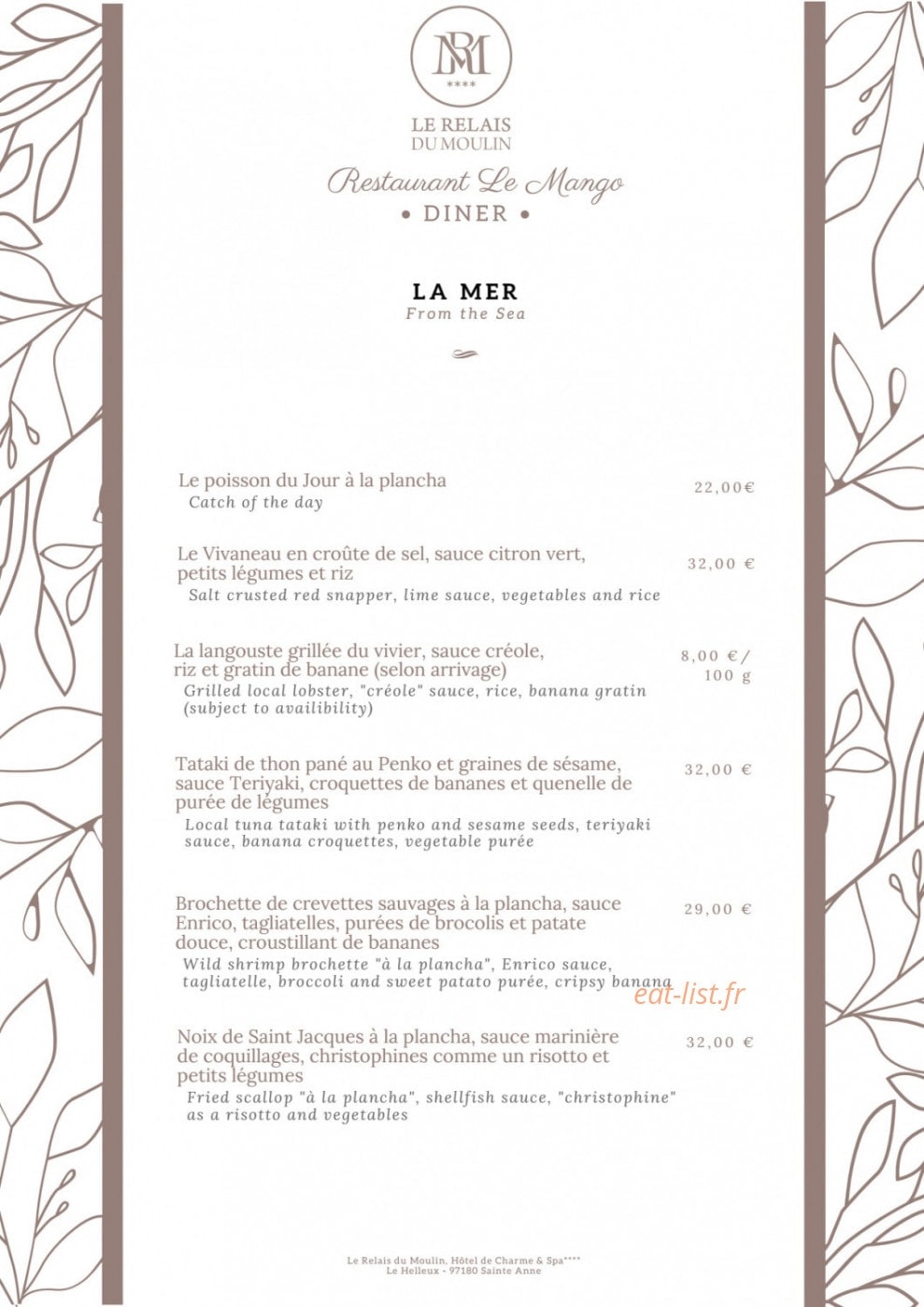 Le Mango — carte page 2