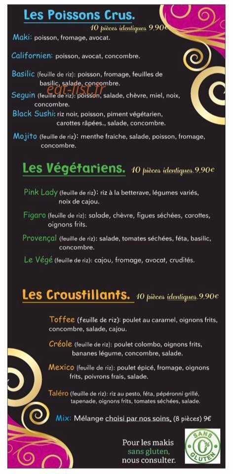 Sushis D'Lys — carte page 2