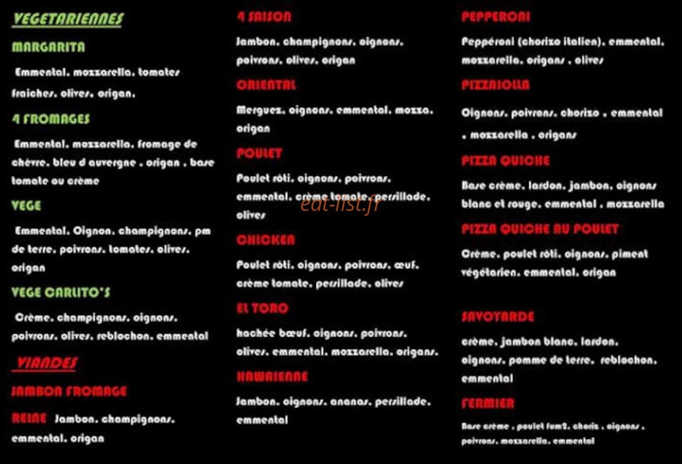 Carib Grill — carte page 1